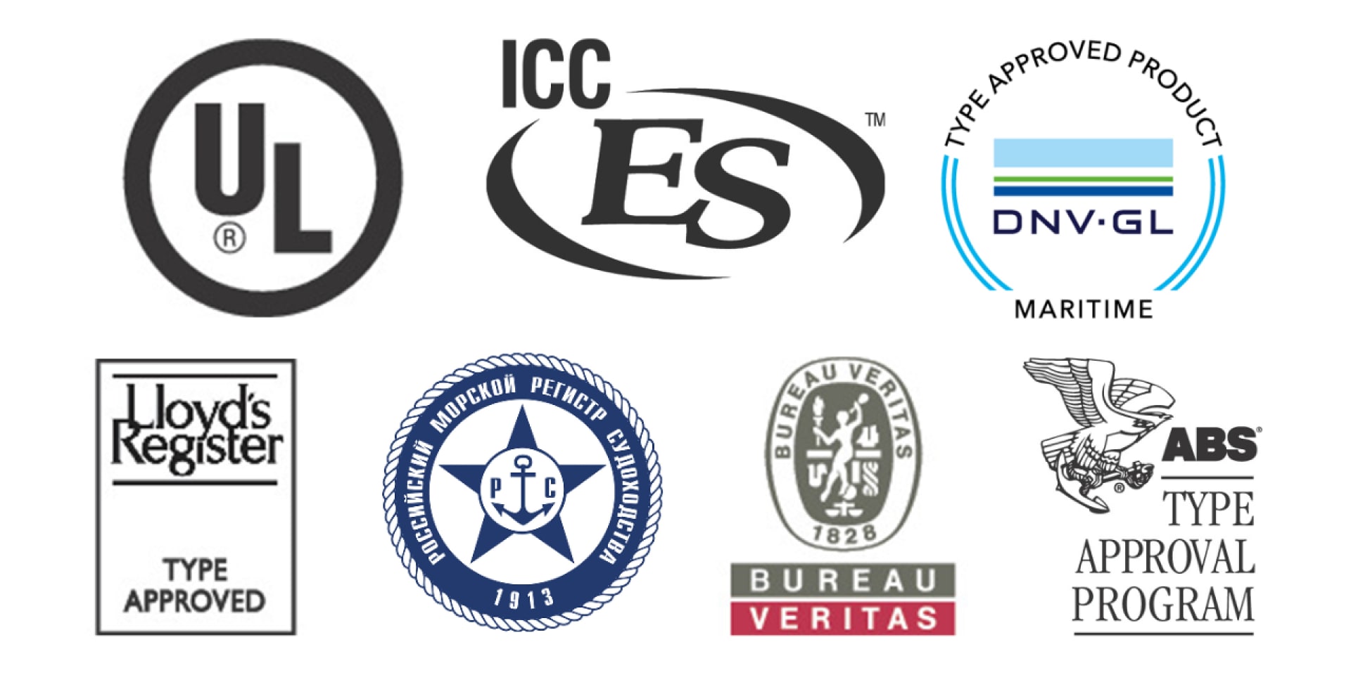 Logos of the industry approvals Hilti has been awarded for fastening to steel