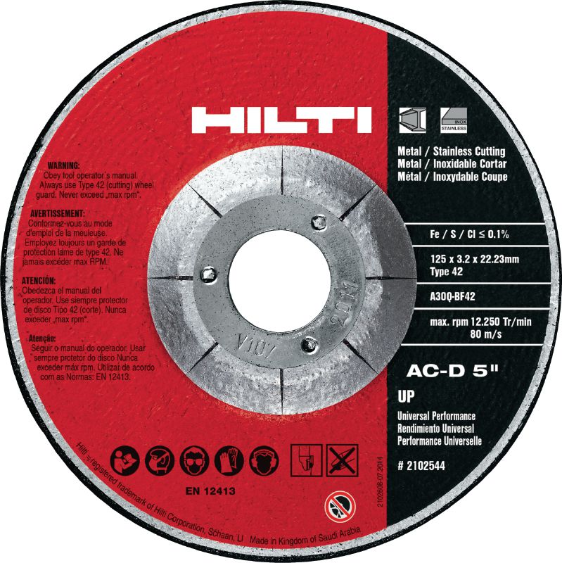 Abrasive shop cutting disc