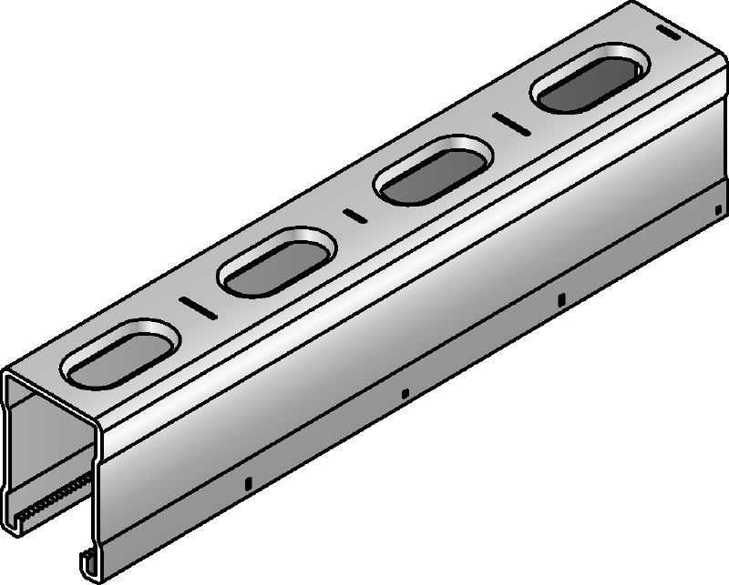 MM-C-45 Galvanised 45 mm high MM strut channel for light- to medium-duty applications