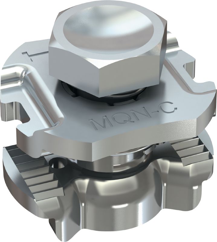MQN-C Galvanised channel connector for joining any elements with a butterfly opening