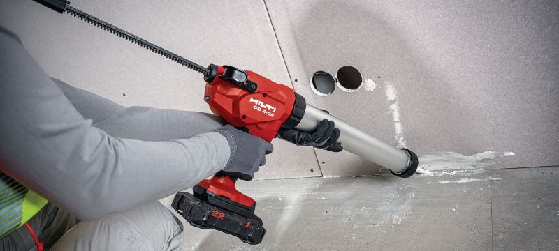 CD 4-22 cordless caulking dispenser Powerful battery-powered caulking dispenser for a wide variety of sealants, caulks and adhesives (Nuron battery platform) Applications 1