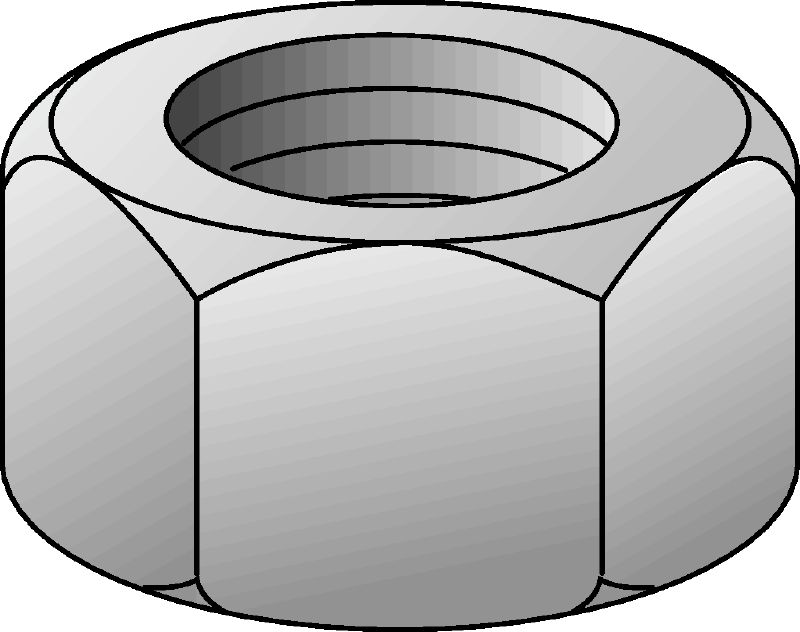 Flat washer DIN 9021 M10 HDG Hot-dip galvanised (HDG) grade 8 hexagon nut corresponding to DIN 934