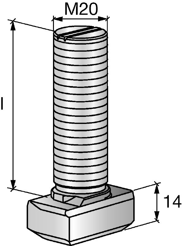 HBC-C-N Notched T-bolt Notched T-bolts for tension, perpendicular and parallel shear loads (3D loads)