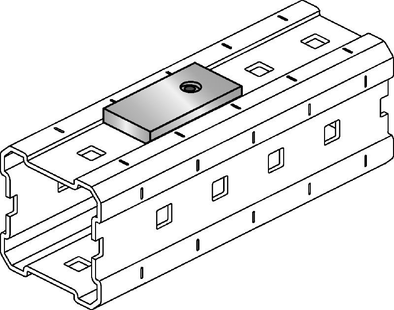 MIC-PG slider plate Insert to reduce friction when fastening pipe shoes and U-bolts to MI girders