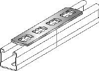 MQV-F Channel tie Hot-dip galvanised flat channel connector used as a longitudinal extender for MQ strut channels