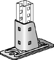 MC-CB Galvanised connector for fastening MC installation channels perpendicularly to concrete substructures with higher load requirements indoors