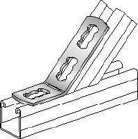 MQW-3/45 Angle bracket Galvanised 45- or 135-degree angle for connecting multiple MQ strut channels