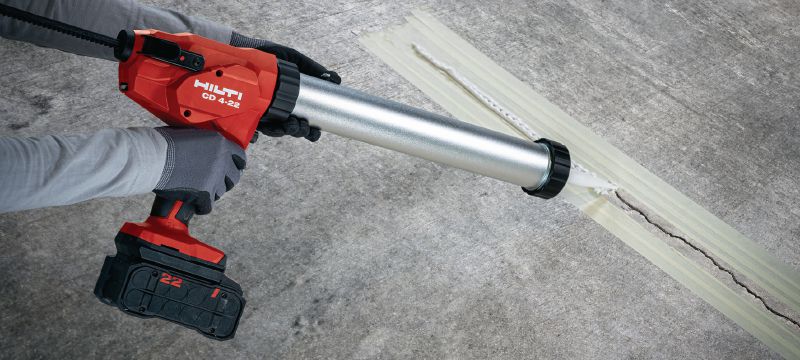CD 4-22 cordless caulking dispenser Powerful battery-powered caulking dispenser for a wide variety of sealants, caulks and adhesives (Nuron battery platform) Applications 1