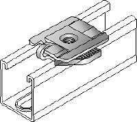 MM-S Galvanised pipe clamp saddle for connecting threaded components to MM strut channels