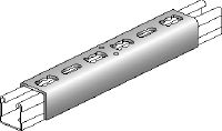 MQV Galvanised channel connector used as a longitudinal extender for MQ strut channels