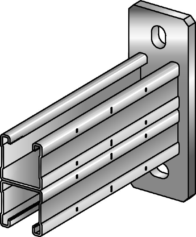 MQK-41 D-F Hot-dip galvanised (HDG) double bracket for medium-duty applications