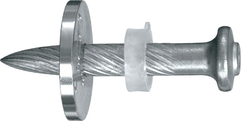 X-U P8 S steel/masonry nails with washer High-performance single nail with steel washer for fastening to concrete and steel using powder-actuated tools