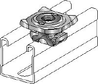 MQA Galvanised pipe clamp saddle for connecting threaded components (imperial) to MQ strut channels