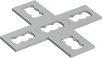 MQV-P5 Galvanised flat cross channel connector for fastening three MQ channels together