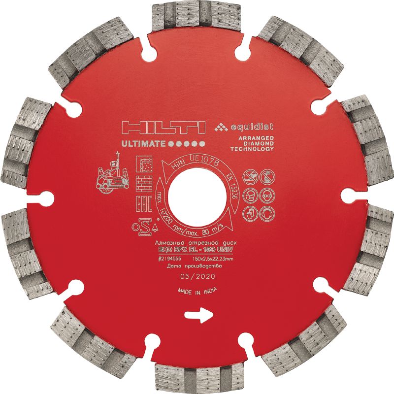 SPX-SL Universal diamond blade Ultimate diamond blade with Equidist technology for slitting in multiple base materials