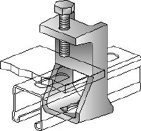 MQT Beam clamp Galvanised beam clamp for connecting MQ strut channels directly to steel beams