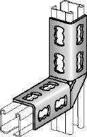 MQW-8/90 Angle bracket Galvanised 90-degree angle for connecting multiple MQ strut channels