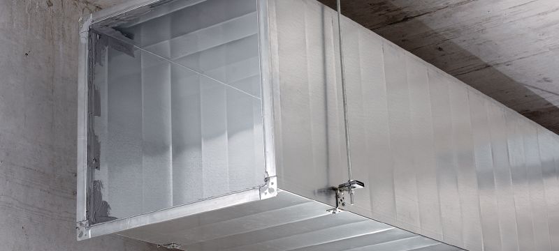 MVA-ZC ventilation support Galvanised air duct bracket for fastening medium ventilation ducts overhead Applications 1