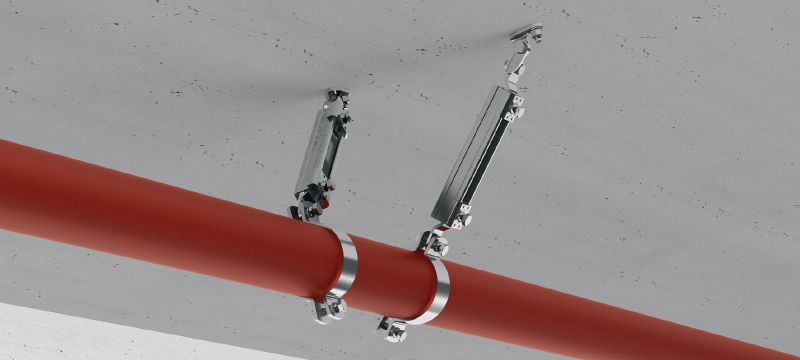 MQS-SP Pipe clamp Galvanised pre-assembled pipe clamps with FM approval for seismic bracing of fire sprinkler pipes Applications 1