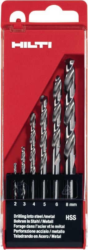 HSS-G Drill bit set Set of premium HSS precision-ground drill bits for drilling small holes into steel ≤900 N/mm², compliant to DIN 338 / 340