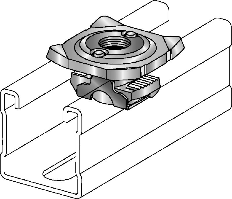 MQA Galvanised pipe clamp saddle for connecting threaded components (imperial) to MQ strut channels