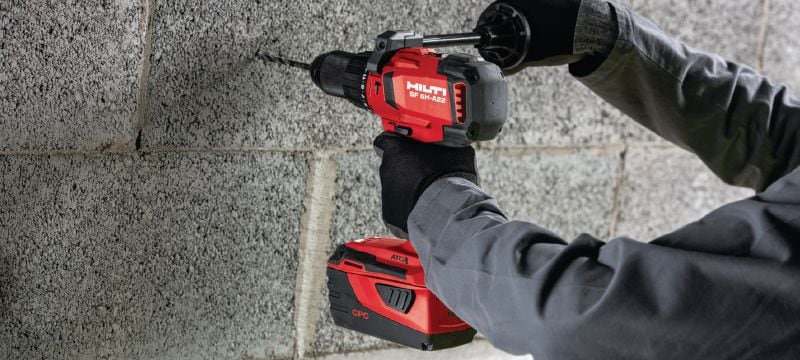 SF 6H-A22 Cordless hammer drill driver Power-class cordless 22V hammer drill driver with Active Torque Control and electronic clutch for universal use on wood, metal, masonry and other materials Applications 1